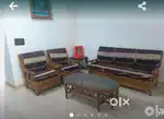 5-SEATER WOODEN SOFA SET WITH CENTRE TABLE