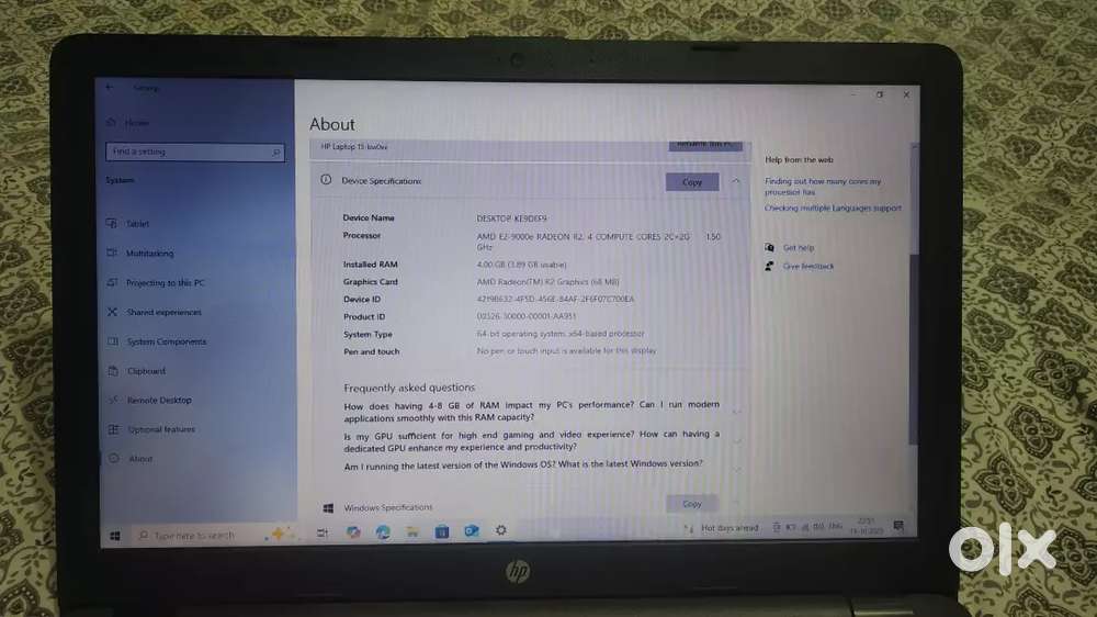 HP 15 series AMD DUAL CORE E2