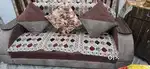 8 seater sofa set with cushions and glass centre table