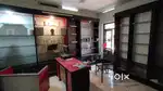Used plywood with glass shelf & steel