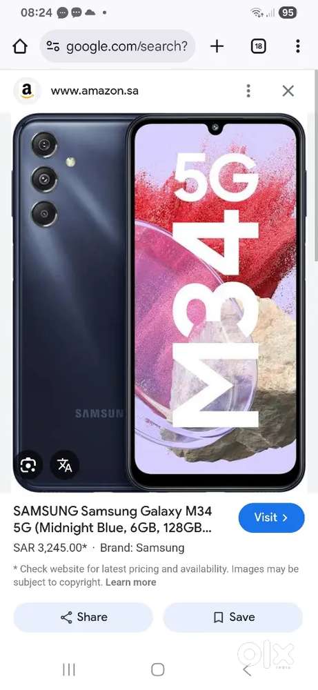 M34 5 g 6gb 128 50 mp cam.. Screen changed