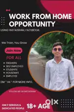 Work From Home Opportunity.  18+  Fresher Can apply.