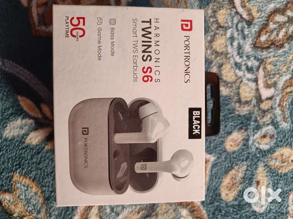 Portronics - Harmonics Twins S6 black smart tws true wireless earbuds