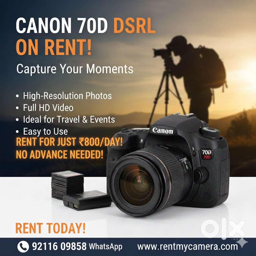 Canon 70D DSLR for Rent – No Security Deposit Needed!