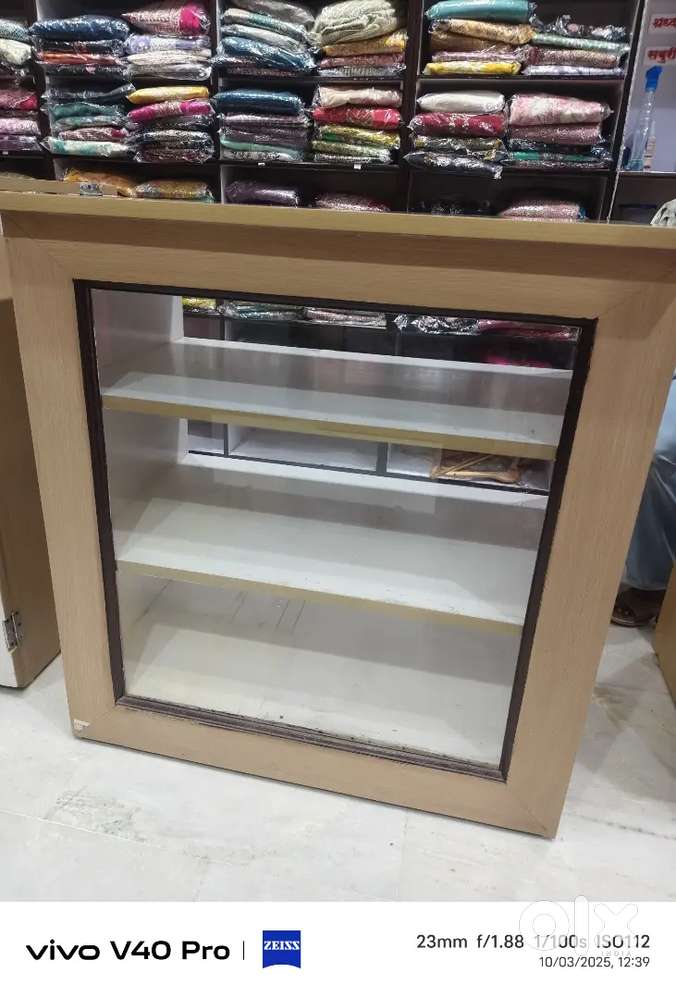 Wooden counters with glass