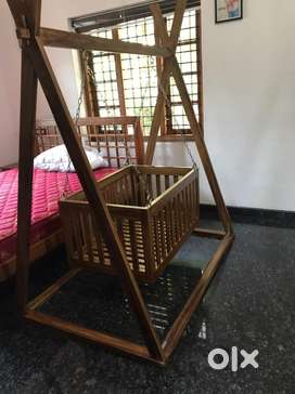 Baby wooden cradle
