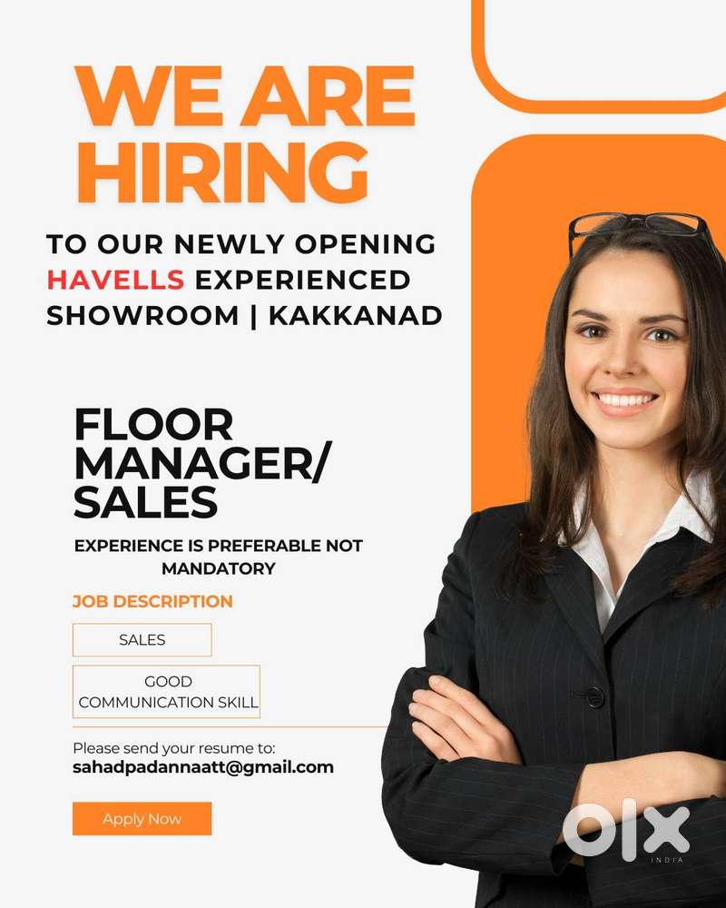 We Are Hiring to our newly opening havells experienced showroom