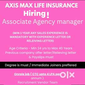 Pathanamthitta/Axis Max life insurance/Degree pass/Min 1 yr sales exp
