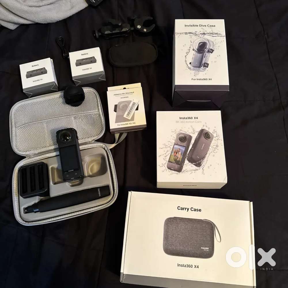 Insta360 X4 Bundle! 8K Camera, 3 Batteries, Accessories, Case, Great