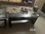 Wooden centre table and couch