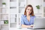 Female receptionist office work