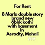 A brand new double story 6bhk kothi available for rent in Aerocity