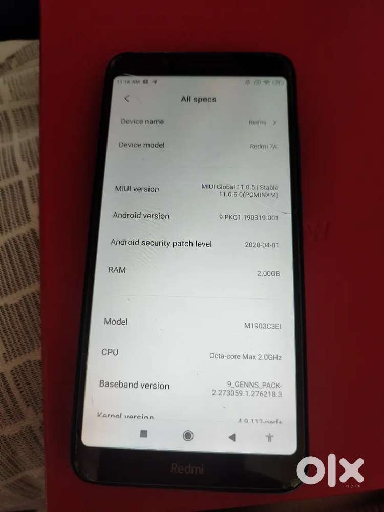 Redmi 7A 2 GB RAM 32 Storage