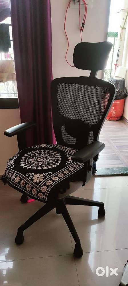 Office chair- Wakefit + Plastic chairs (2 No)- Nilkamal + Garden Chair