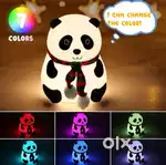 Cute Panda USB Rechargeable 7-Colours Changing Touch Night Lamp