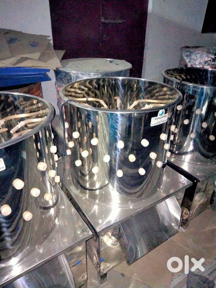 Stainless Steel Chicken Feather Cleaning Machine, 3 Birds