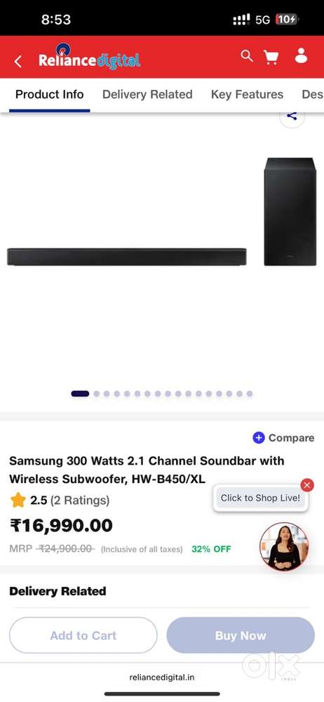 Samsung Sound Bar Brand New unpacked Unit