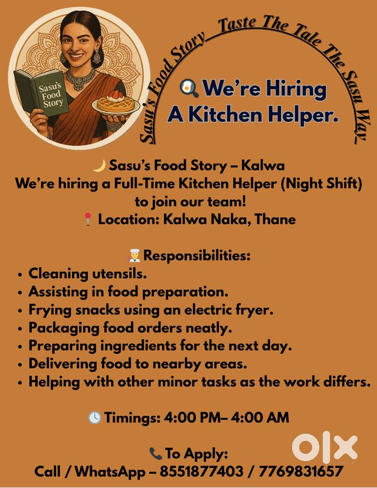 KITCHEN HELPER (NIGHT SHIFT)