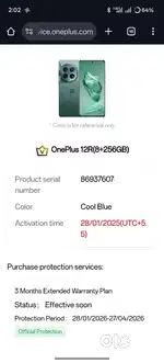 Oneplus 12r 8gb + 256gb