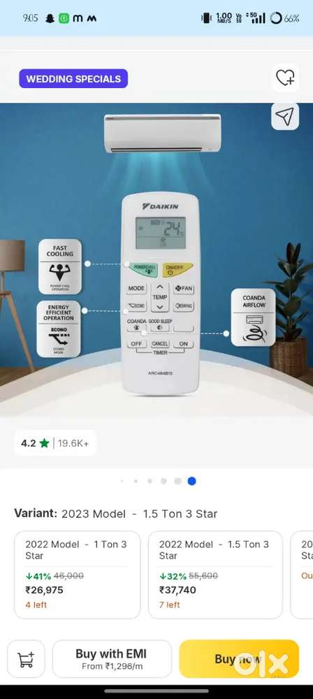 Daikin 1.5 ton Split AC