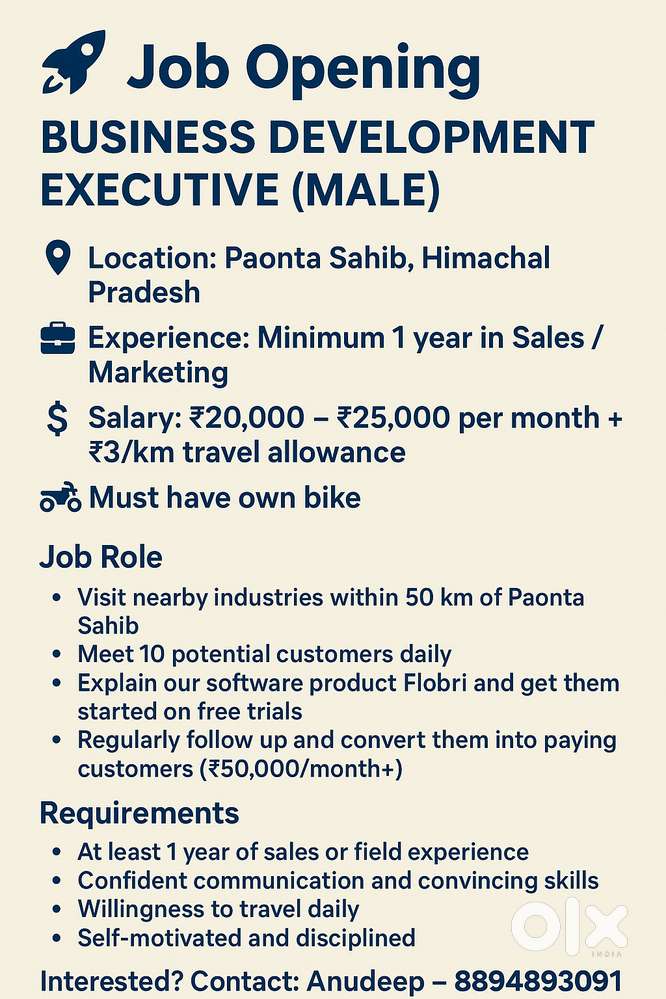 Business Development Executive (Male)