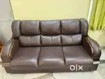 Good looking and condition sofa set of brown coloured , cushioned