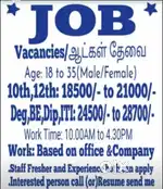 Job vacancy work from Home Available.