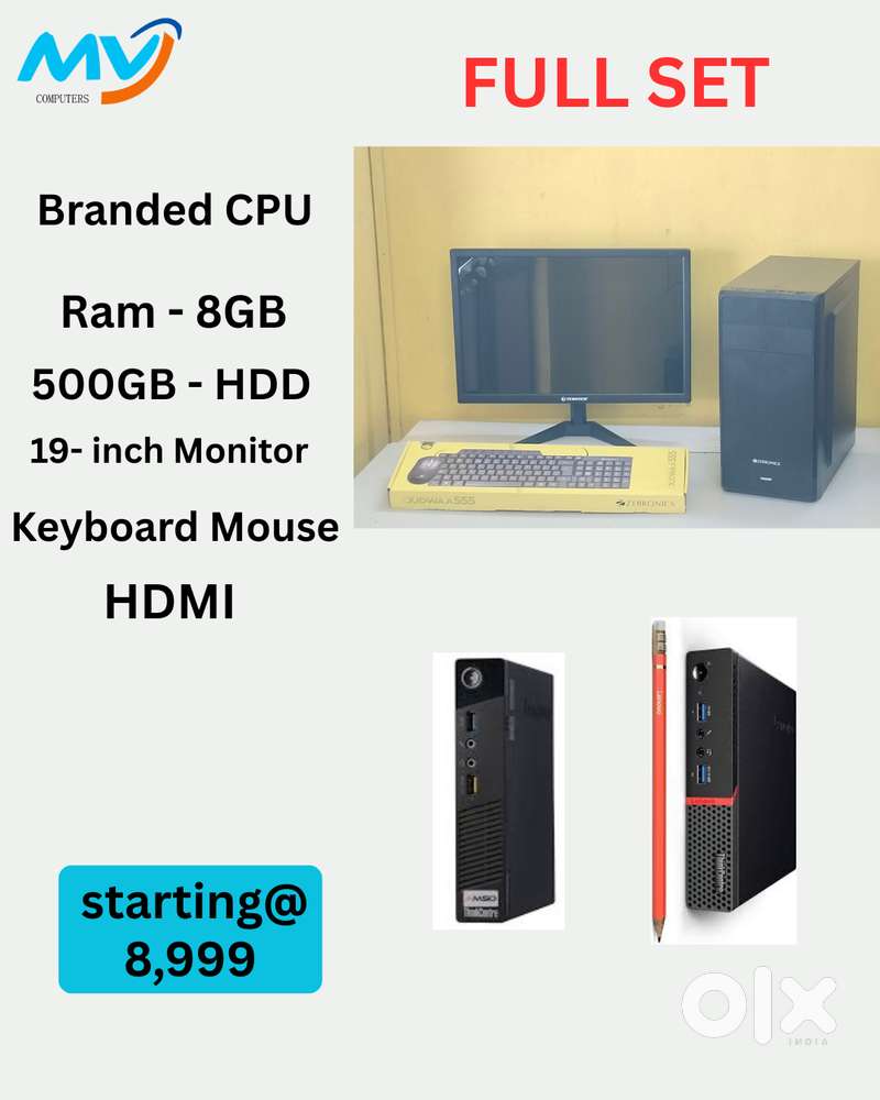 CPU - newProcess  Ram - 8gb DDR3  Hard Disk - 500Gb  SSD - 256GB