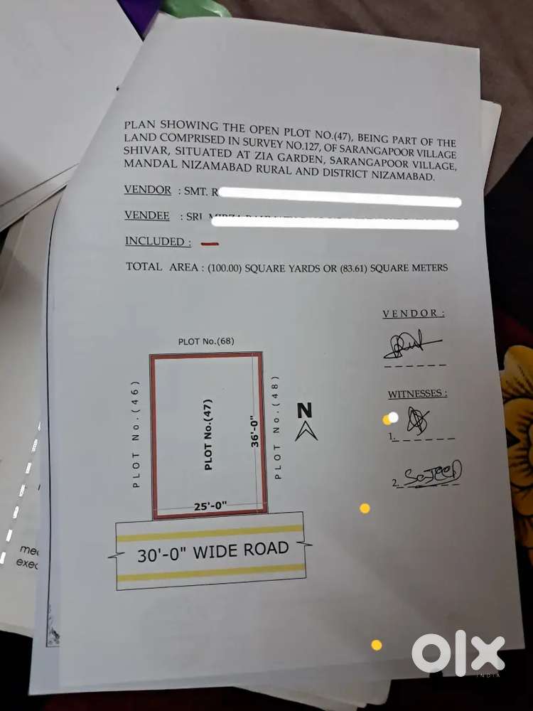 100 yds plot for sell
