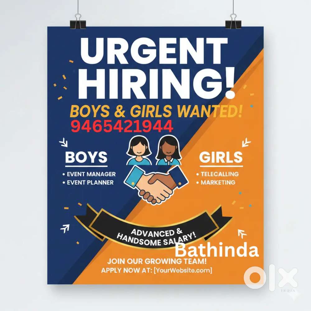 Urgent need boys /girls Event planer