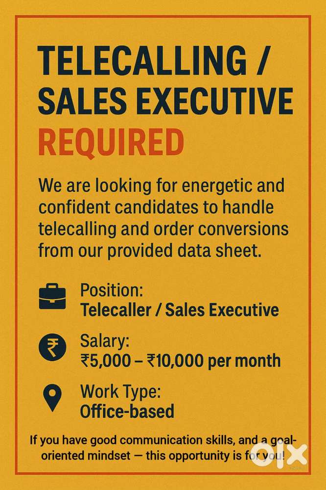 Sales Executive / Tele calling work for females