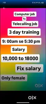 Calling job very easy cha ho to ap work from home bhi ker skte h