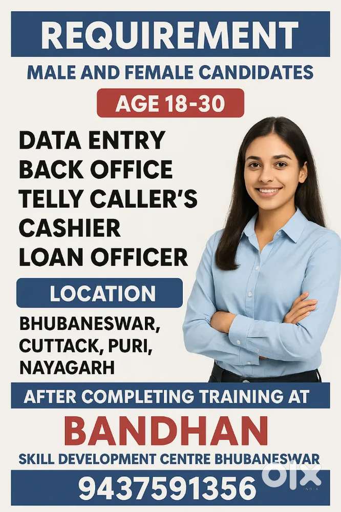 Back Office, Loan Officer, Data Entry, Cashier, Telly Caller's