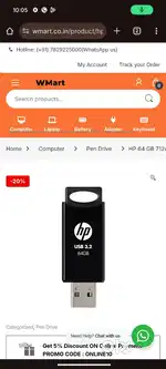 Hp 64 gb 716w pendrive