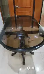 6 Seater Dining Set - Sangwan Wood & Glass Top