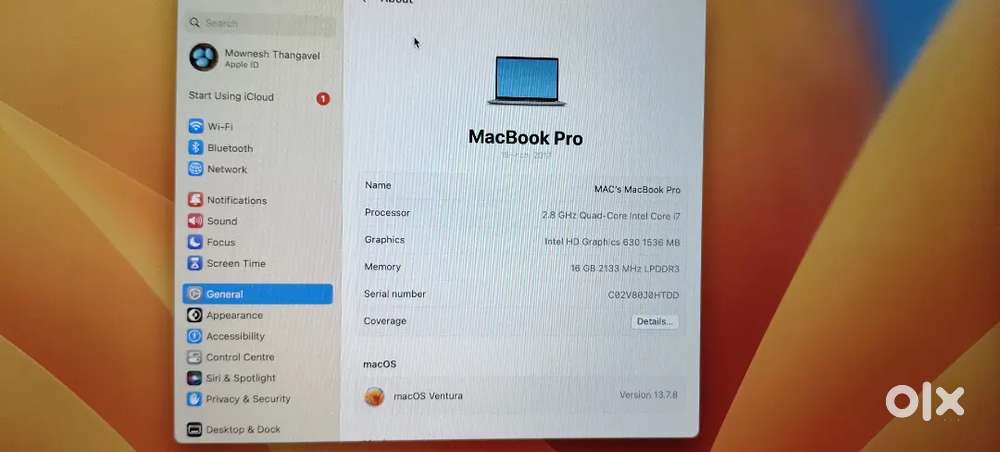 APPLE MACBOOK PRO LAPTOP
