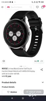 Noise unisex black evolve full touch control smart watch urgent sale