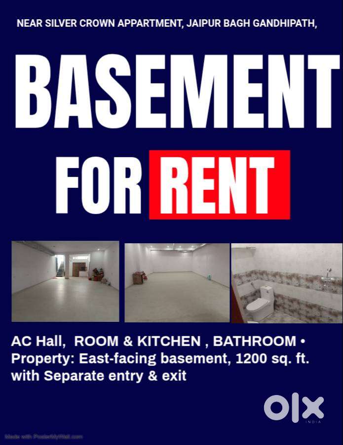 Basement With AC Hall for Rent – Lalarpura Road, Jaipur Bagh