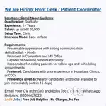 Hiring Front Desk Executive for Clinic