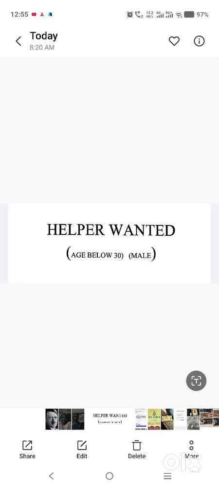 Male helper needed in vinayagapuram