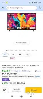 Sony 4k 43 inch tv (one month)