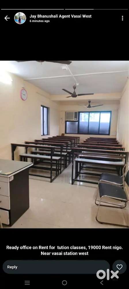 1bhk shop for rent in Vasai west station in 20,000