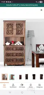 Wooden cabinet in provincial teak finish in excellent condition