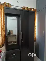 Wordrobe 2 door with mirror, Brown Wood