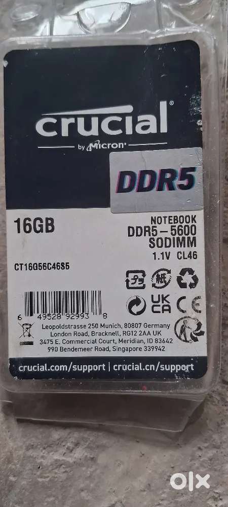 16 gb d5 laptop ram 5600mhz