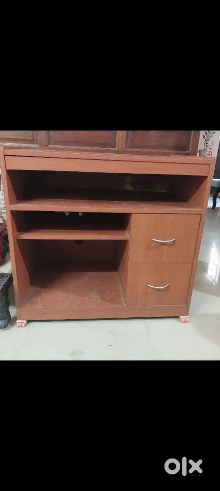 Wooden table with draws