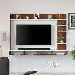 BLUEWUD Primax Grande Large Wall Mount TV Unit (Maple & White)