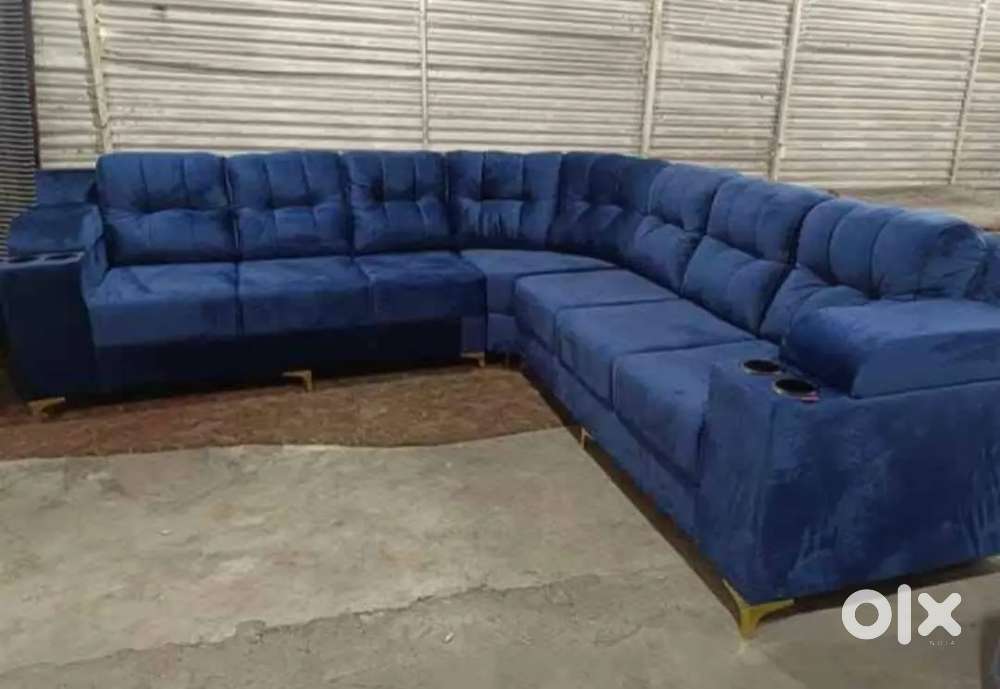 Fibre model l shape sofa set with Cup holders in STARF FURNITURE