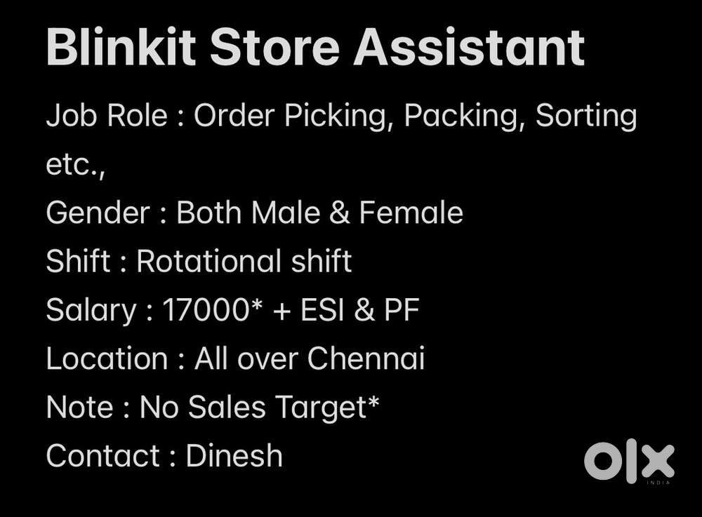Chennai - Store Assistant
