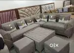 Brand new designer L shape sofa set wid one tble nd  2puffy more desg